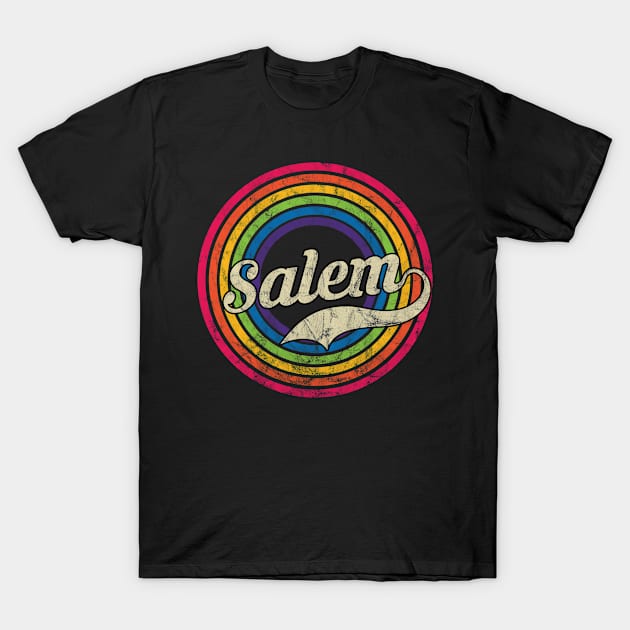 Salem - Retro Rainbow Faded-Style T-Shirt by MaydenArt